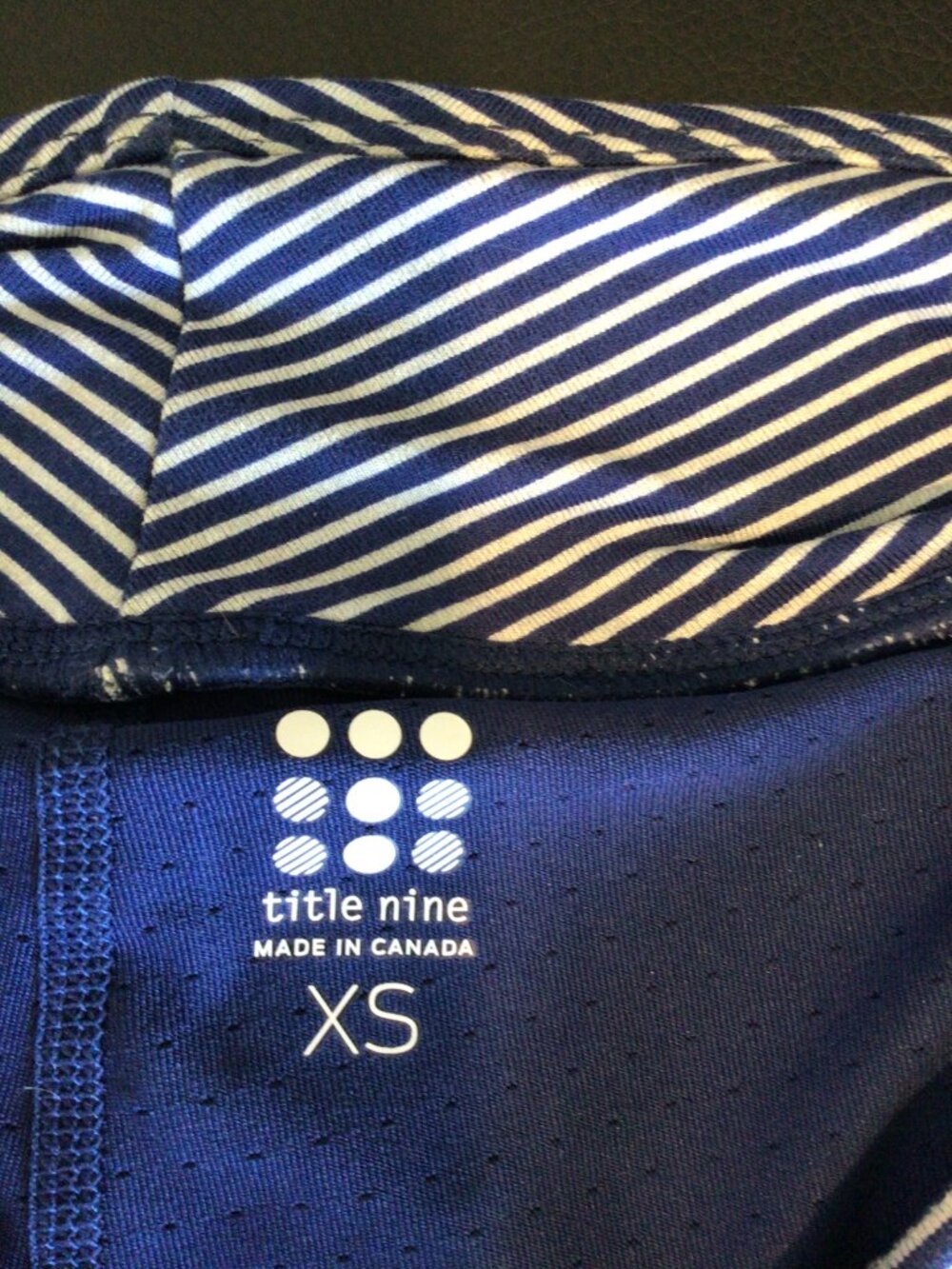 Title Nine Blue and Gray Striped Golf Skirt Skort - Picture 3 of 4